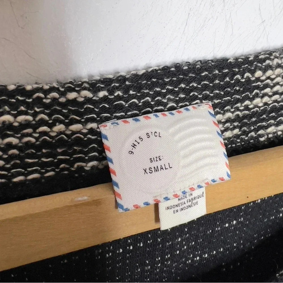 POSTMARK Anthropologie Tweed Black Lace Puff Sleeve Shift Shirt Dress - Picture 8 of 10